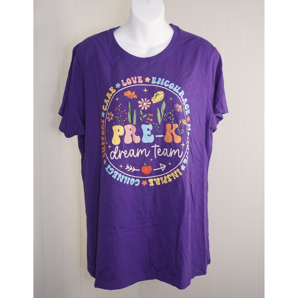 Port & Company XL Purple Pre-K Dream Team Teacher Graphic T-Shirt
